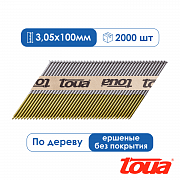 Реечные гвозди для нейлера ершеные без покрытия Toua D34 100 мм